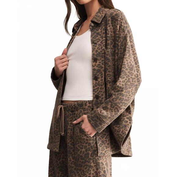 NEW Z SUPPLY all day knit jacket in leopard - Picture 3 of 4